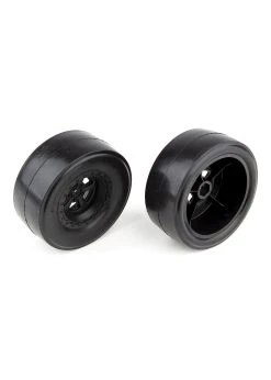 Associated 71072 - DR10 Rear Wheels & Drag Slick Tires, Mounted