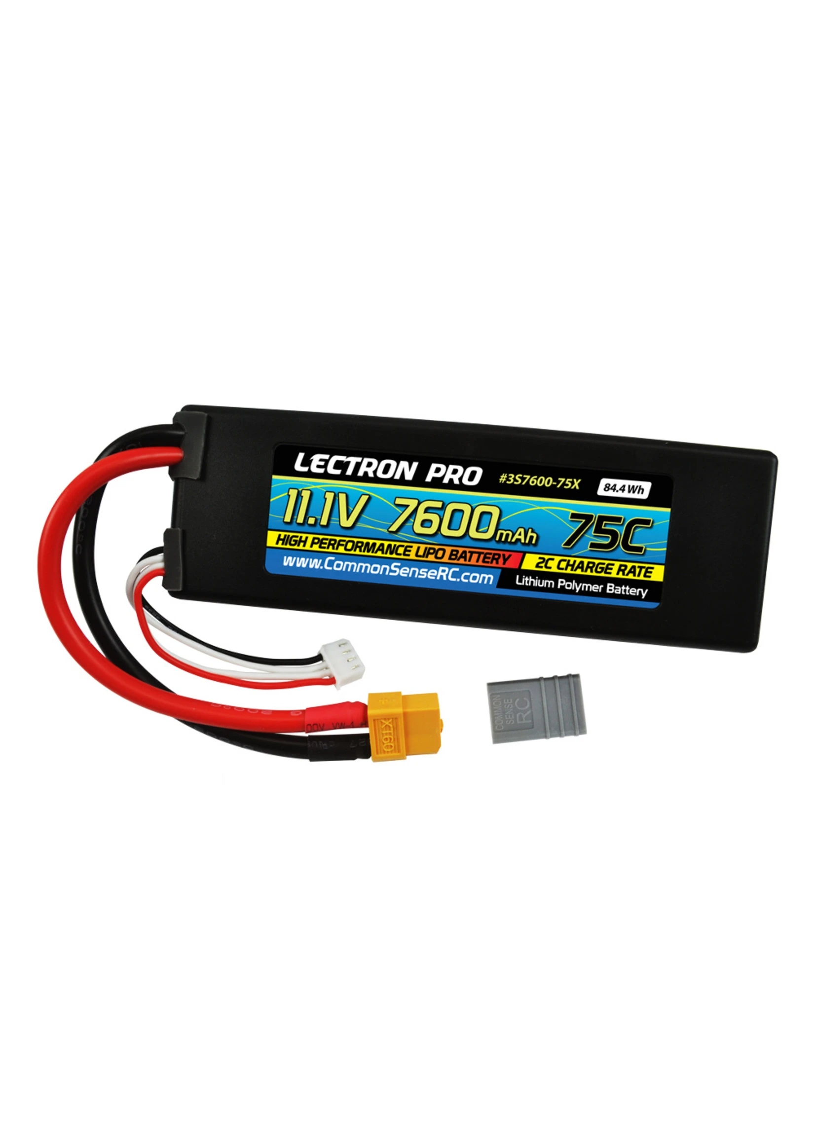 COMMON SENSE RC 3S7600-75X - 11.1V 7600mAh 75C Lipo Battery With XT60 Connector + CSRC Adapter 1 COMMON SENSE RC 3S7600-75X - 11.1V 7600mAh 75C Lipo Battery With XT60 Connector + CSRC Adapter