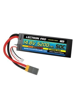 COMMON SENSE RC 4S5200-50HX - 14.8V 5200mAh 50C Lipo Battery Hard Case With XT60 Connector + CSRC Adapter