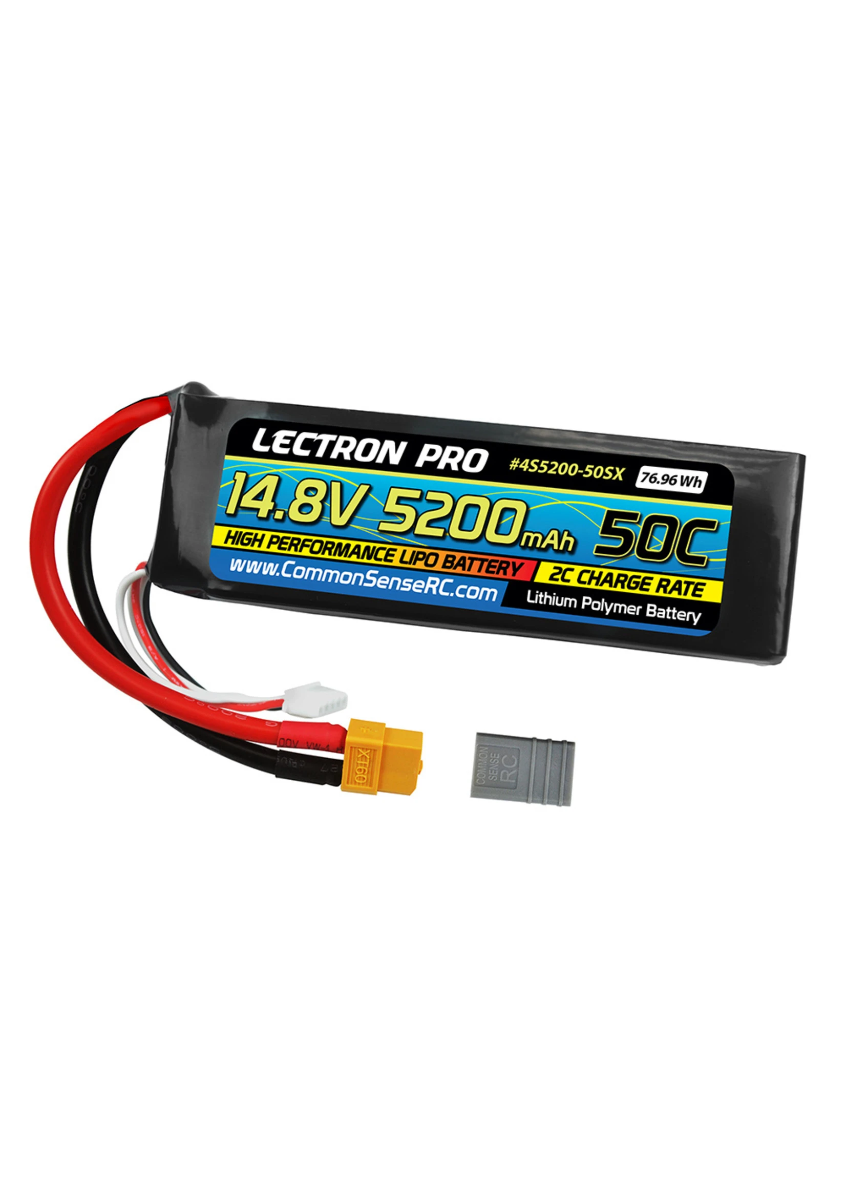 COMMON SENSE RC 4S5200-50SX - 14.8V 5200mAh 50C Lipo Battery Soft Pack With XT60 Connector + CSRC Adapter 1 COMMON SENSE RC 4S5200-50SX - 14.8V 5200mAh 50C Lipo Battery Soft Pack With XT60 Connector + CSRC Adapter