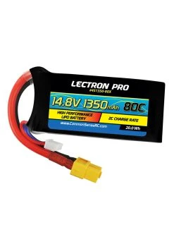 COMMON SENSE RC Lectron Pro 14.8V 1350mAh 80C Lipo Battery