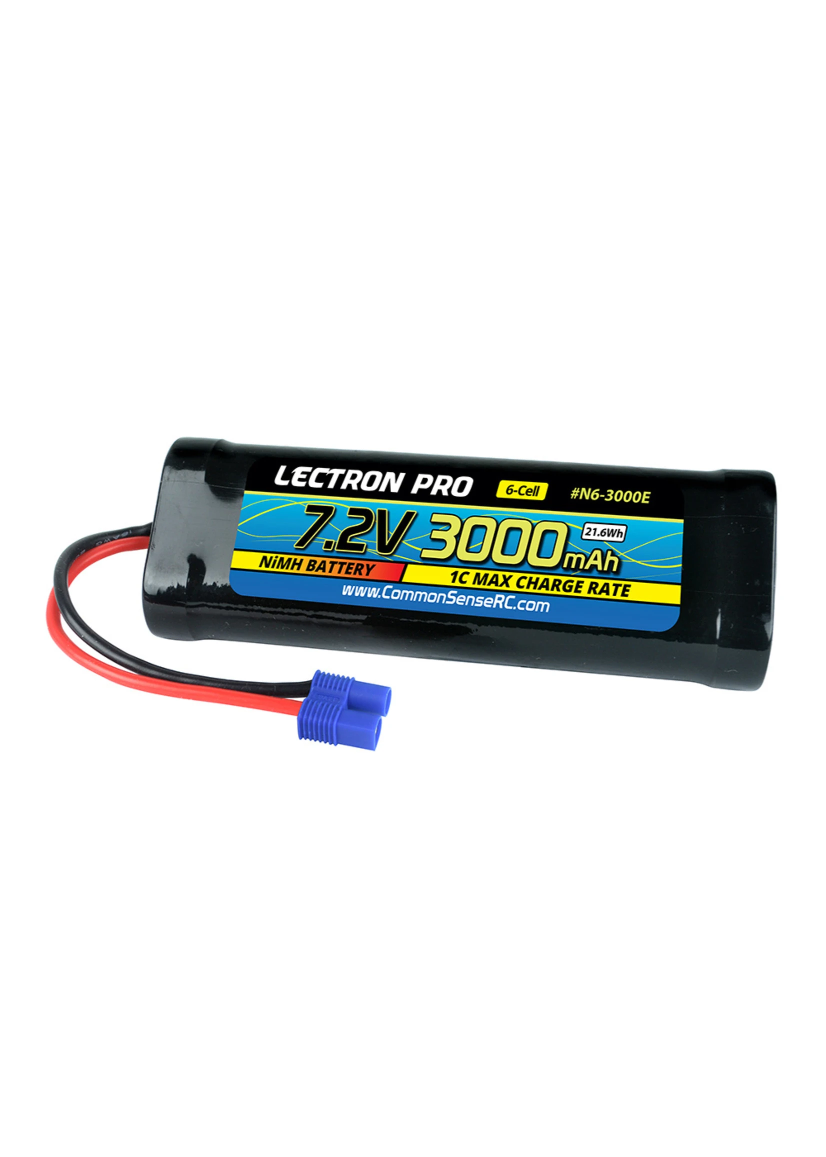 COMMON SENSE RC Lectron Pro NiMH 7.2V (6-cell) 3000mAh Flat Pack With EC3 Connector 1 COMMON SENSE RC Lectron Pro NiMH 7.2V (6-cell) 3000mAh Flat Pack With EC3 Connector