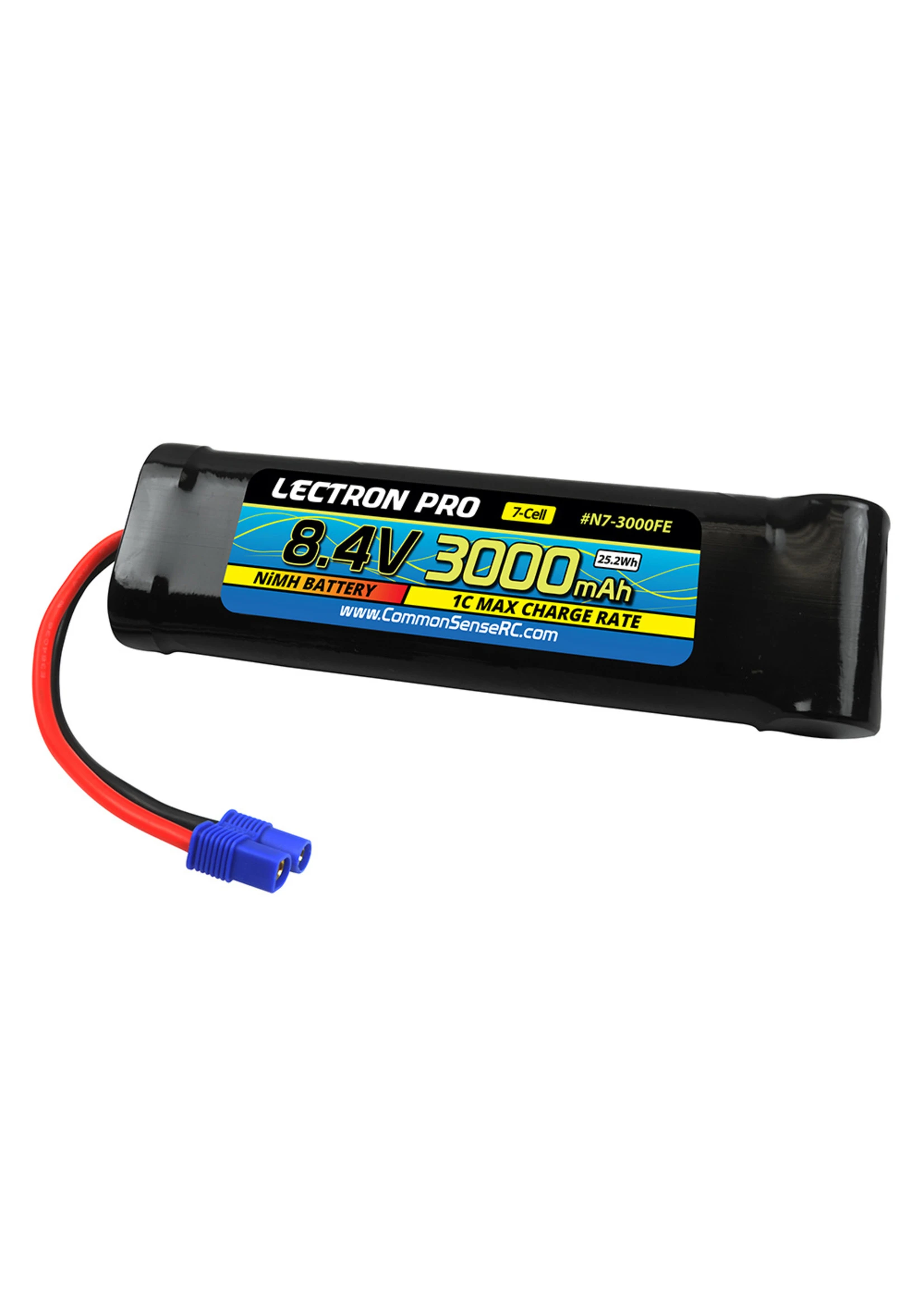 COMMON SENSE RC N7-3000FE - NiMH 8.4V (7-cell) 3000mAh Flat Pack With EC3 Connector 1 COMMON SENSE RC N7-3000FE - NiMH 8.4V (7-cell) 3000mAh Flat Pack With EC3 Connector