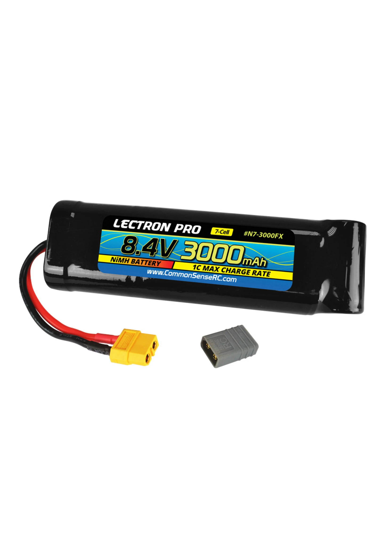 COMMON SENSE RC N7-3000FX - NiMH 8.4V (7-cell) 3000mAh Flat Pack With XT60 Connector + CSRC Adapter 1 COMMON SENSE RC N7-3000FX - NiMH 8.4V (7-cell) 3000mAh Flat Pack With XT60 Connector + CSRC Adapter
