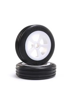 LOSI LOS41021 - Rib Front Tire, Mounted, White (2): Mini JRX2