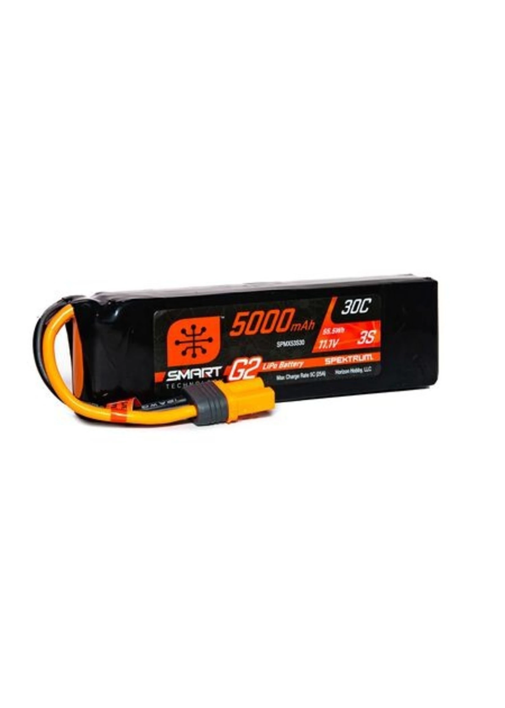 Spektrum SPMX53S30H5 - 11.1V 5000mAh 3S 30C Smart G2 LiPo Battery: IC5 1 Spektrum SPMX53S30H5 - 11.1V 5000mAh 3S 30C Smart G2 LiPo Battery: IC5