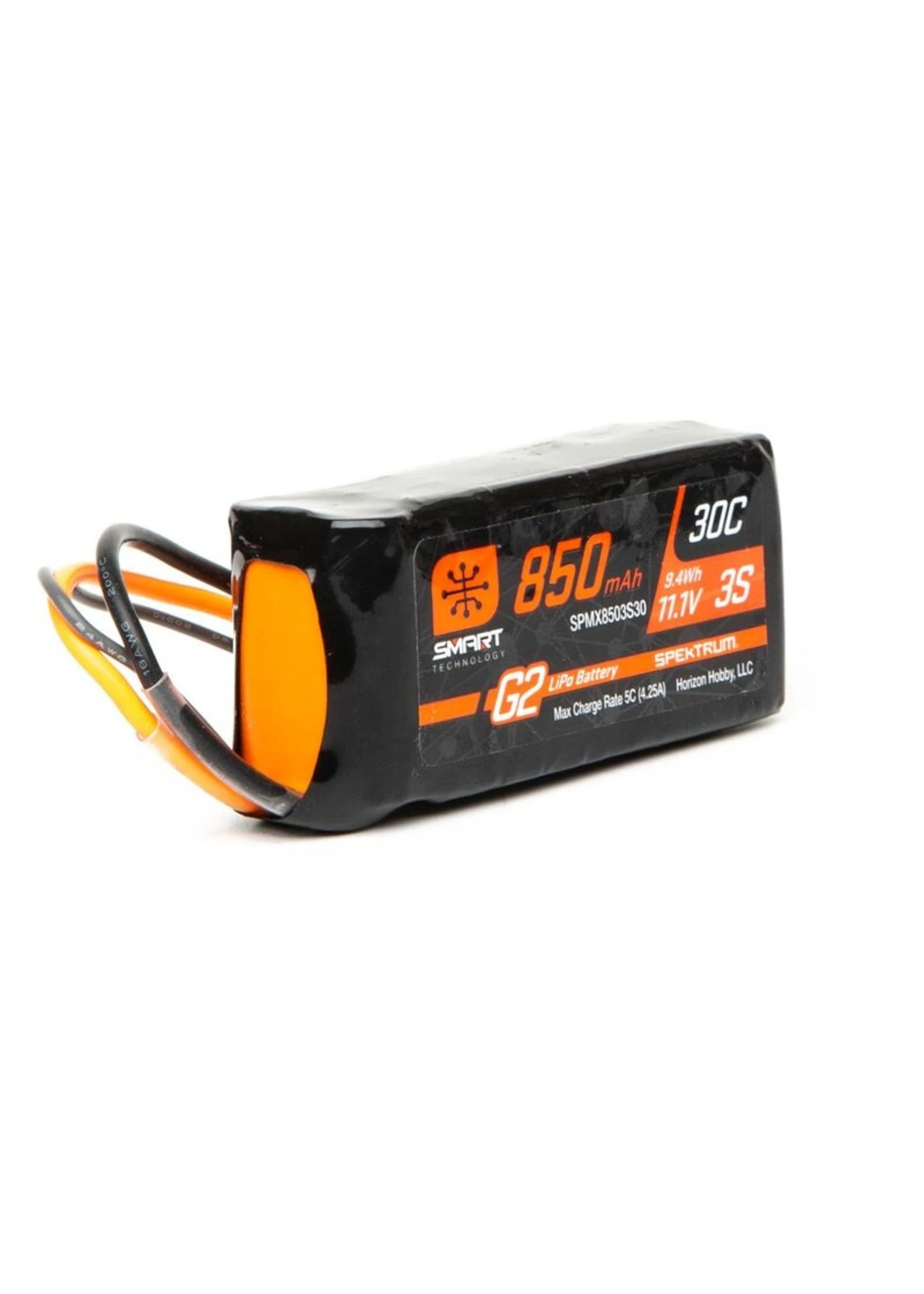 Spektrum SPMX8503S30 - 11.1V 850mAh 3S 30C Smart G2 LiPo Battery: IC2 1 Spektrum SPMX8503S30 - 11.1V 850mAh 3S 30C Smart G2 LiPo Battery: IC2