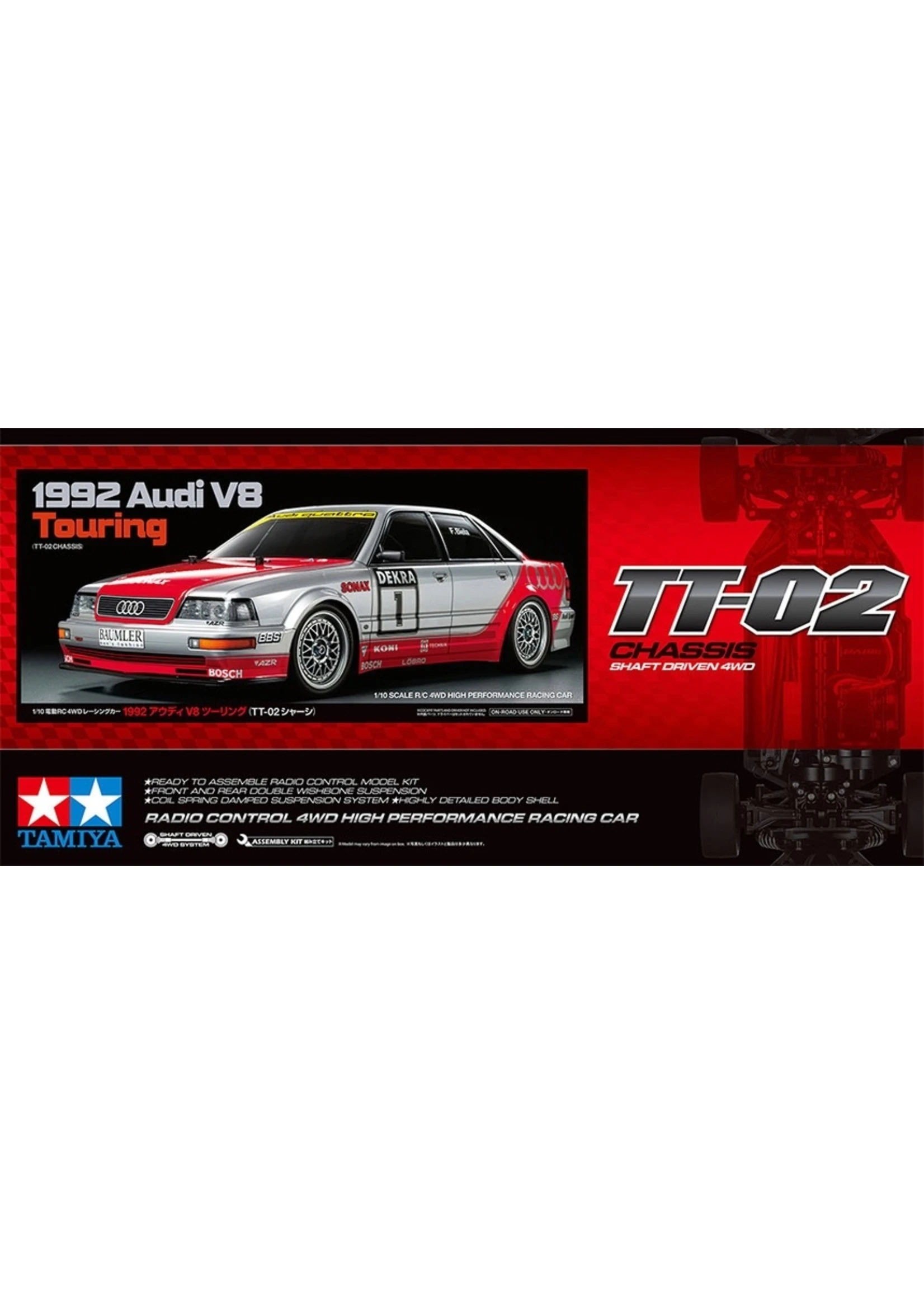 Tamiya 1/10 1992 Audi V8 Touring - TT-02 Chassis Kit 1 Tamiya 1/10 1992 Audi V8 Touring - TT-02 Chassis Kit