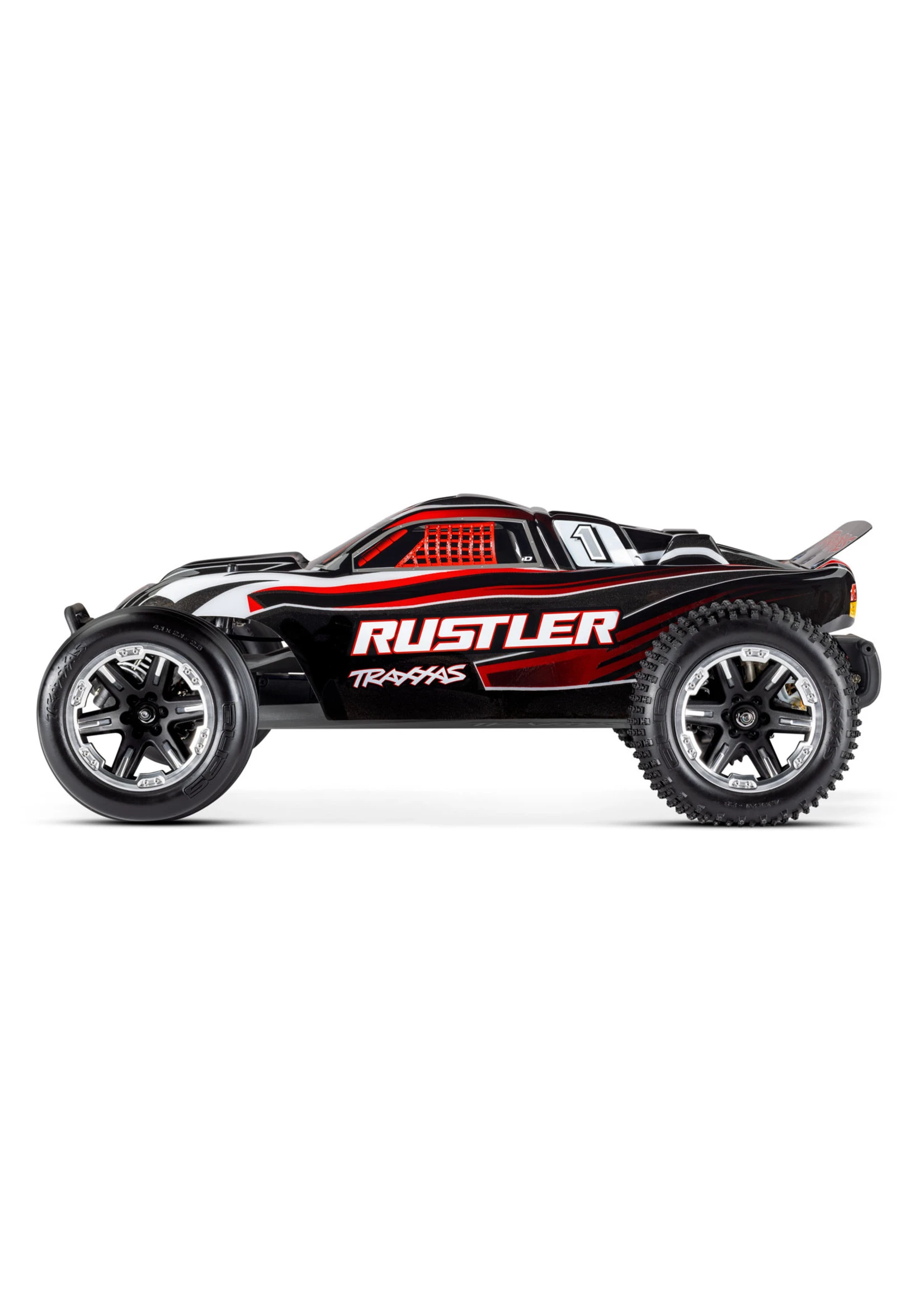 Traxxas 1/10 Rustler 2WD RTR Stadium Truck With Lights - Red/Black 4 Traxxas 1/10 Rustler 2WD RTR Stadium Truck With Lights - Red/Black - Image 4