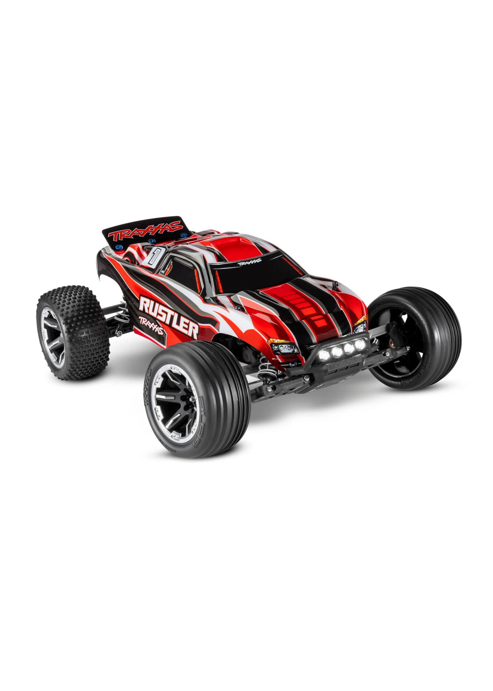Traxxas 1/10 Rustler 2WD RTR Stadium Truck With Lights - Red 1 Traxxas 1/10 Rustler 2WD RTR Stadium Truck With Lights - Red