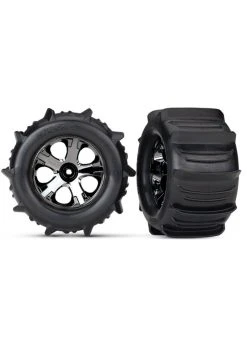 4175 - All-Star Black Chrome Wheels / Traxxas Paddle Tires